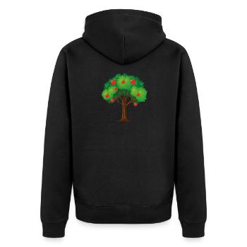 Apple apple pie, apple tree applesauce apple juice - Unisex Premium Organic Zip Hoodie - black - Back - Nico (187cm)