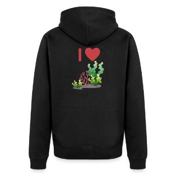 I love algae | Alge Tang Seaweed Botany - Unisex Premium Organic Zip Hoodie - black - Back - Nico (187cm)