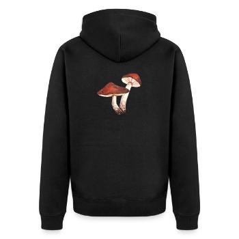 Les cèpes ramassent des champignons cueilleurs de champignons - Veste à capuche bio Premium Unisexe - noir - Dos - Nico (187cm)