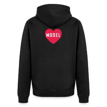 Mosel | Weinfeste | Pfalz | Fluss | Neustadt Strom - Unisex Premium Bio Zip Hoodie - Schwarz - Hinten - Nico (187cm)
