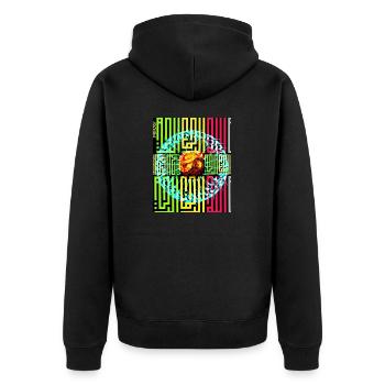 Dragon - Unisex Premium Bio Zip Hoodie - Schwarz - Hinten - Nico (187cm)
