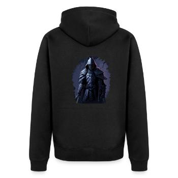 Dark knight templar - Unisex Premium Organic Zip Hoodie - black - Back - Nico (187cm)