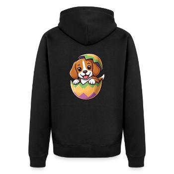 Oeuf de Pâques coloré avec conception de Beagle à éclosion - Veste à capuche bio Premium Unisexe - noir - Dos - Nico (187cm)