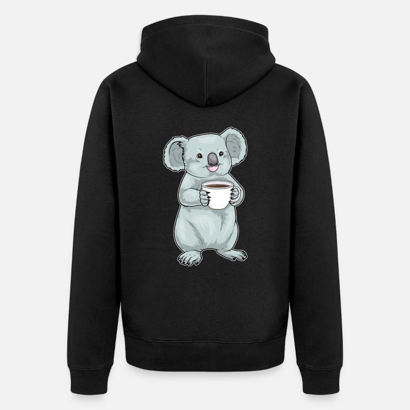 Tasse à café Koala - Veste à capuche bio Premium Unisexe - noir