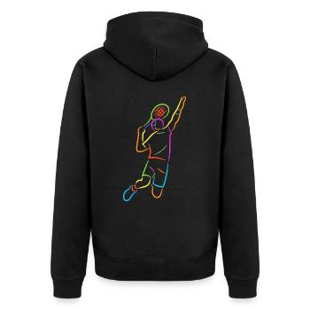 Joueur de tennis Raquette de tennis colorée Joueur de tennis - Veste à capuche bio Premium Unisexe - noir - Dos - Nico (187cm)