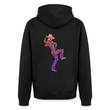 Linedance Dancer Cowgirls Mädchen Line Dance Damen - Unisex Premium Bio Zip Hoodie - Schwarz - Hinten - Nico (187cm)