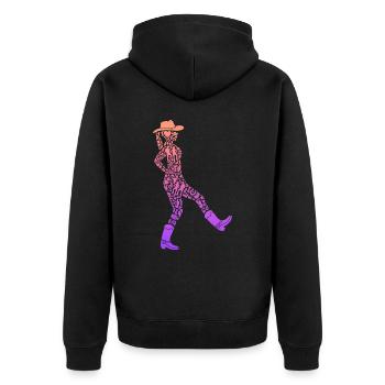 Line Dance Dancer Cowgirls Mädchen Linedance Damen - Unisex Premium Bio Zip Hoodie - Schwarz - Hinten - Nico (187cm)