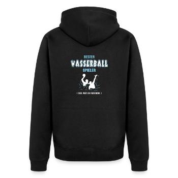 Bester Wasserball Spieler Wasserballer Trainer - Unisex Premium Bio Zip Hoodie - Schwarz - Hinten - Nico (187cm)