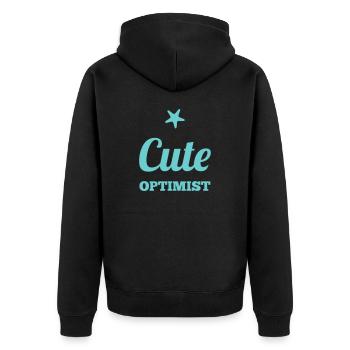 Funny BABY Sayings - Unisex Premium Organic Zip Hoodie - black - Back - Nico (187cm)