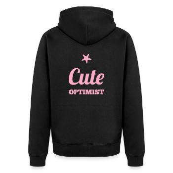 Enkel Geschenkidee - Unisex Premium Bio Zip Hoodie - Schwarz - Hinten - Nico (187cm)