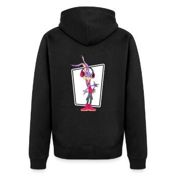 HipHop MC Real Ghetto Battle Rap Music Freestyle - Unisex Premium Organic Zip Hoodie - black - Back - Nico (187cm)