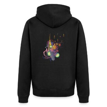 Colours of Music - Unisex Premium Bio Zip Hoodie - Schwarz - Hinten - Nico (187cm)