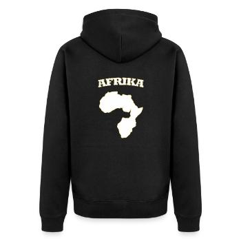 Afrika Africa - Unisex Premium Bio Zip Hoodie - Schwarz - Hinten - Nico (187cm)