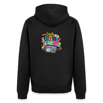 Wie Totally 80er Retro Vintage 1980er Party Geschenk - Unisex Premium Bio Zip Hoodie - Schwarz - Hinten - Nico (187cm)