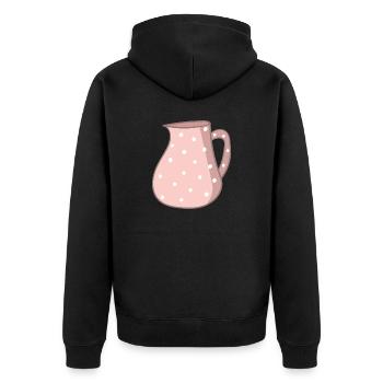 Kanne - Unisex Premium Bio Zip Hoodie - Schwarz - Hinten - Nico (187cm)