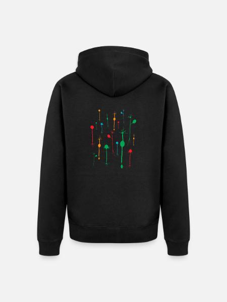 Neurons tetrad - Unisex Premium Organic Zip Hoodie - black
