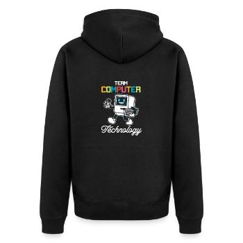 Informatiker Programmierer Admin Computer Geschenk - Unisex Premium Bio Zip Hoodie - Schwarz - Hinten - Nico (187cm)