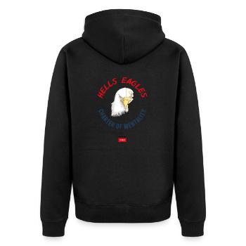 1 HELLS EAGLES CoM - Veste à capuche bio Premium Unisexe - noir - Dos - Nico (187cm)