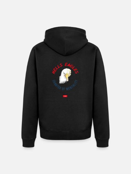 1 HELLS EAGLES CoM - Unisex Premium Organic Zip Hoodie - black