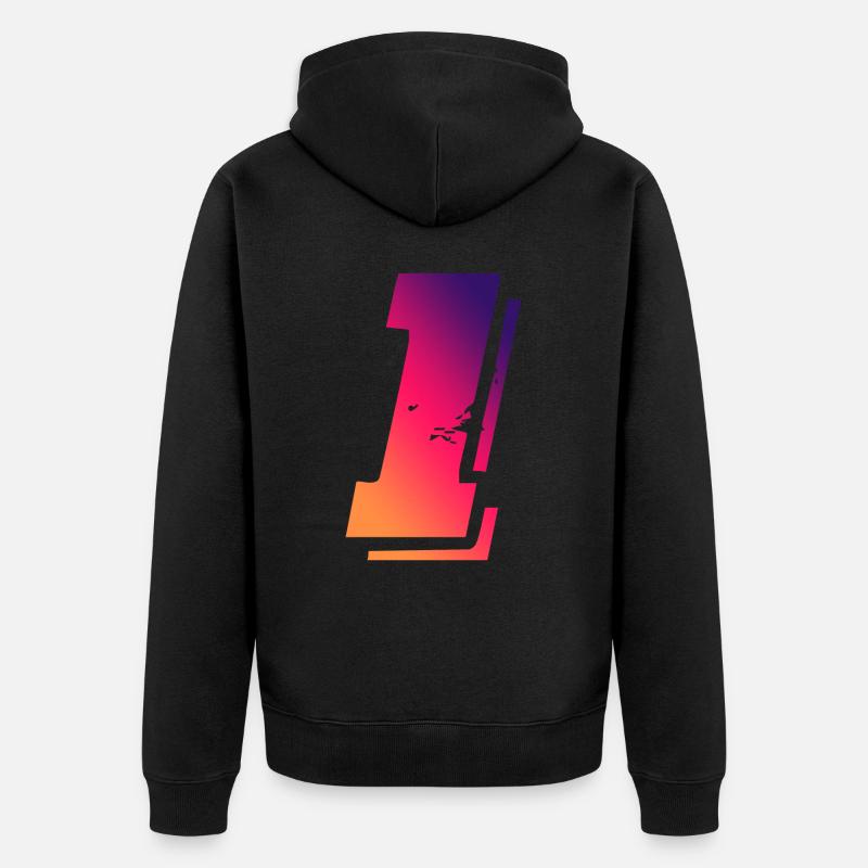 1 symbole numérique - Veste à capuche bio Premium Unisexe - noir