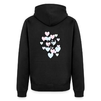 J’aime les vêtements / Cœurs - Veste à capuche bio Premium Unisexe - noir - Dos - Nico (187cm)