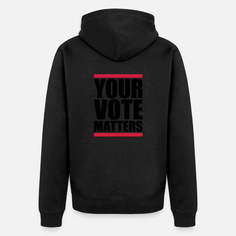 votre vote compte citation - Veste à capuche bio Premium Unisexe - noir