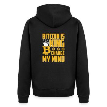 Bitcoin is king - Unisex Premium Organic Zip Hoodie - black - Back - Nico (187cm)