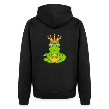 Le roi grenouille enchanté est assis nénuphar - Veste à capuche bio Premium Unisexe - noir - Dos - Nico (187cm)