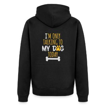 only talking to dog - Unisex Premium Organic Zip Hoodie - black - Back - Nico (187cm)
