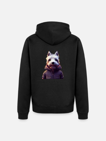 Westie Dog - Westie - Unisex Premium Organic Zip Hoodie - black