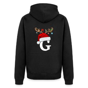 Lettre G bonnet de Noël - Veste à capuche bio Premium Unisexe - noir - Dos - Nico (187cm)