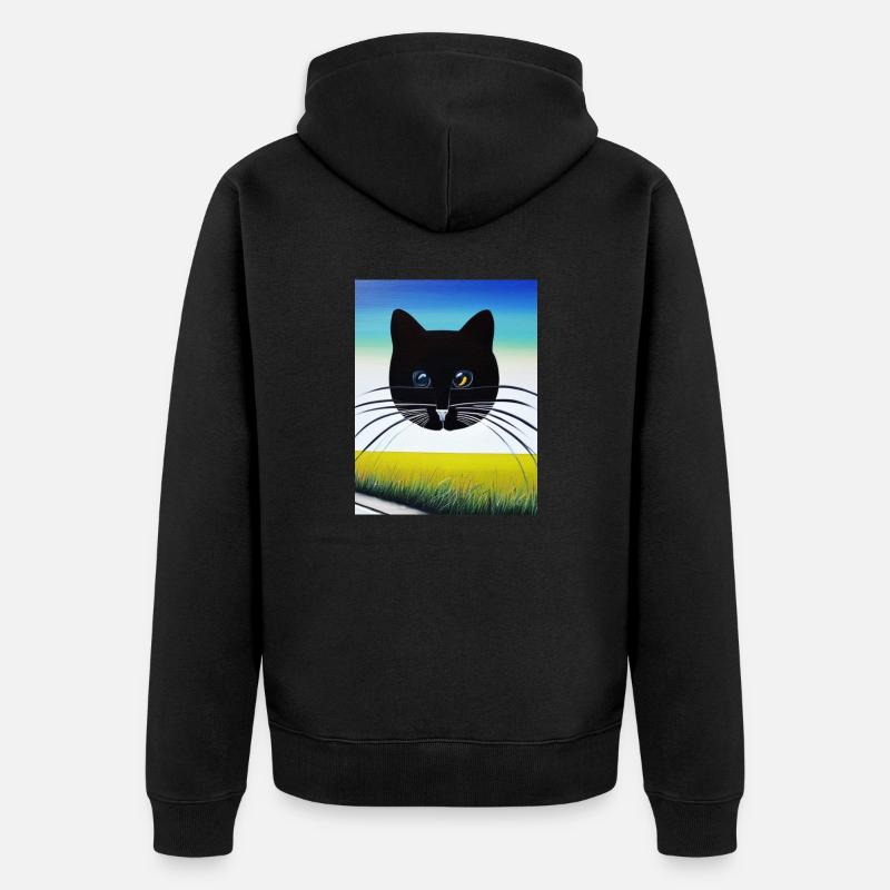 Chat - Veste à capuche bio Premium Unisexe - noir