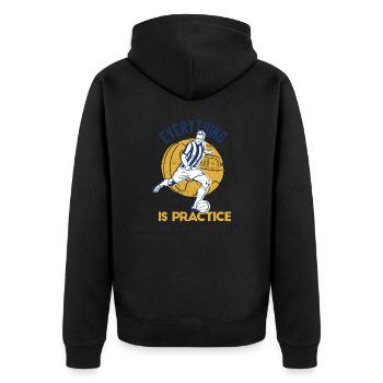 Everything Is Practice Retro Cool Football Designs - Unisex Premium Organic Zip Hoodie - black - Back - Nico (187cm)