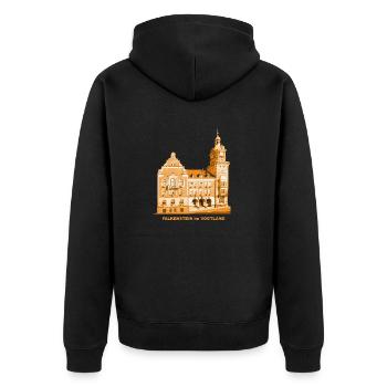 Falkenstein Town Hall Vogtland Saxony - Unisex Premium Organic Zip Hoodie - black - Back - Nico (187cm)