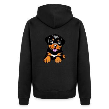 Chiot Chiens Rottweiler Chien Rottweiler Chiot - Veste à capuche bio Premium Unisexe - noir - Dos - Nico (187cm)
