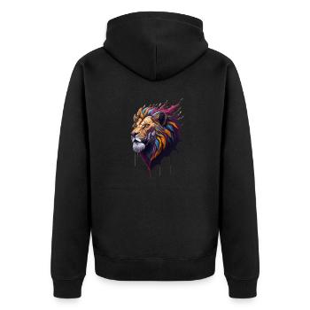 Color Lion - Unisex Premium Bio Zip Hoodie - Schwarz - Hinten - Nico (187cm)