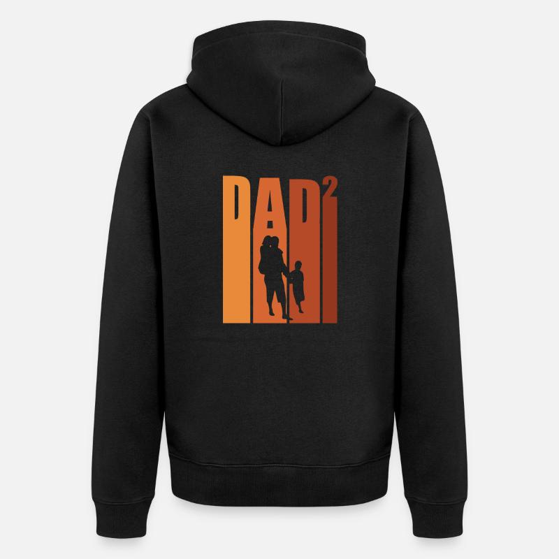 Papa Geschenk Vater Geschenkidee - Unisex Premium Bio Zip Hoodie - Schwarz