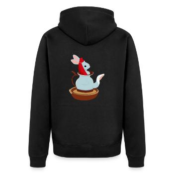 Lapin théière - Veste à capuche bio Premium Unisexe - noir - Dos - Nico (187cm)