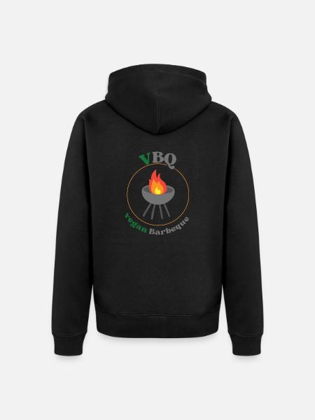 VBQ vegan barbeque, vegetarian, BBQ - Unisex Premium Organic Zip Hoodie - black