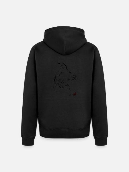 Schwarzer Pitbull - Unisex Premium Bio Zip Hoodie - Schwarz