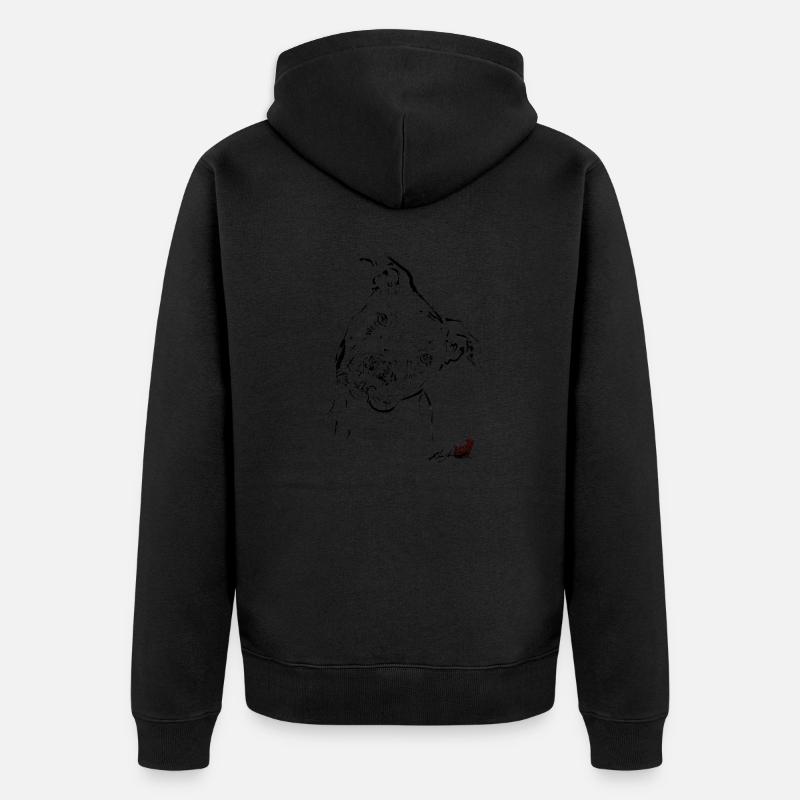 Schwarzer Pitbull - Unisex Premium Bio Zip Hoodie - Schwarz