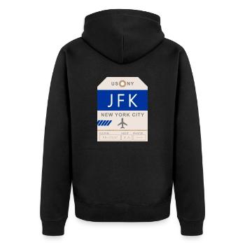 New York Airport 1950 - Unisex Premium Organic Zip Hoodie - black - Back - Nico (187cm)