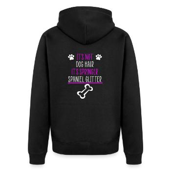 Springer spaniel dog quote - Unisex Premium Organic Zip Hoodie - black - Back - Nico (187cm)