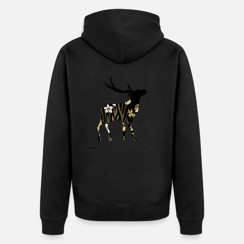 Cerf - Veste à capuche bio Premium Unisexe - noir