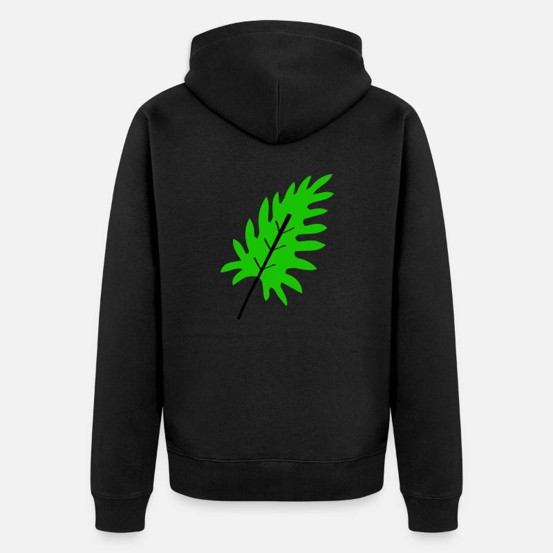 blatt 2 - Unisex Premium Bio Zip Hoodie - Schwarz
