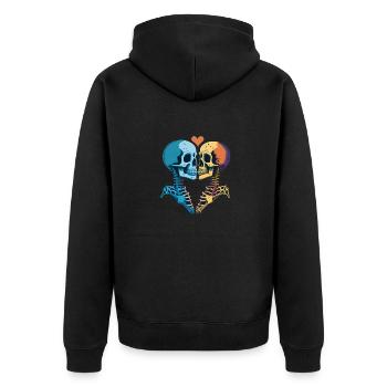 Embrasser des squelettes romantiques - Veste à capuche bio Premium Unisexe - noir - Dos - Nico (187cm)