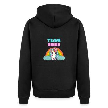 Conception de licorne « Team Bride » - Veste à capuche bio Premium Unisexe - noir - Dos - Nico (187cm)