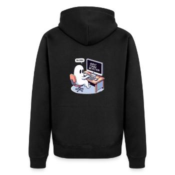 GHOST TYPING DETECTED! - Oh ooh! - Unisex Premium Organic Zip Hoodie - black - Back - Nico (187cm)