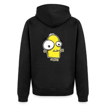 Friendly monster - Unisex Premium Organic Zip Hoodie - black - Back - Nico (187cm)