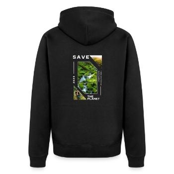 Save the planet (manga) - Veste à capuche bio Premium Unisexe - noir - Dos - Nico (187cm)